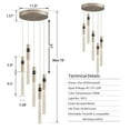 thumbnail image 3 of JoollySun 5 Lights Cluster Pendant Crystal Hanging Ceiling Light in Brushed Nickel, 3 of 7