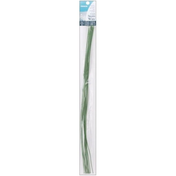 Panacea 442646 Cloth Covered Stem Wire 18 Gauge 18 in. 12-Pkg-Green