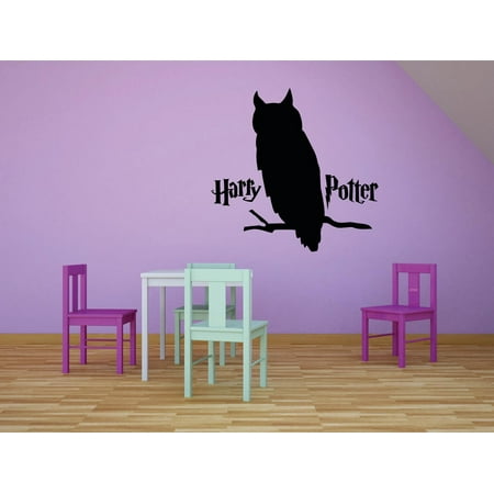 Harry Potter Macbook Vinyl Harry Potter Owl Character Films Movies Books Series Art Design Silhouette Peel & Stick Custom Wall Decal Vinyl Sticker 12 Inches X 12 Inches ()