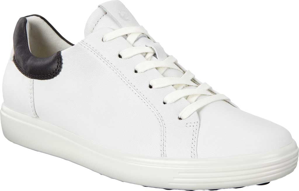 Women's ECCO Soft 7 Street Sneaker White/Black Full Grain 39 M - Walmart.com