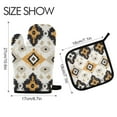 thumbnail image 2 of Yayeee Oven Mitts and Pot Holder Set of 2 Heat Resistant Kitchen Gloves Baking Hot Pad, White and Black, 2 of 5