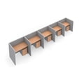 thumbnail image 1 of OFM RiZe Series 47" x 48" 5-Unit Full Vinyl Privacy Station Panel System, 1 x 5 Configuration, Gray with Maple Desk, 1 of 7