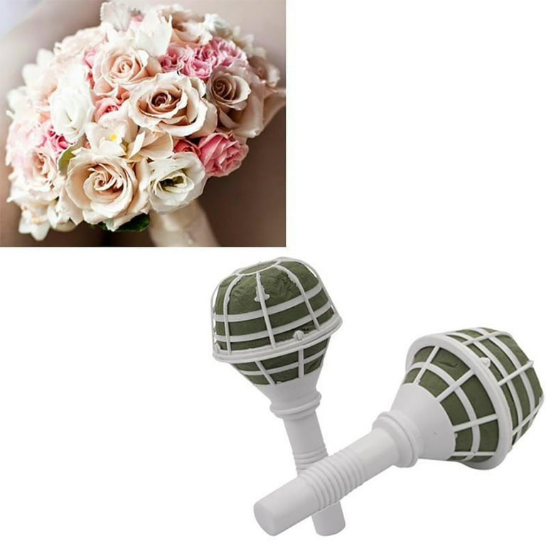 Bouquet Holder Diy Wedding Bouquets For Bride Floral Foam Holder With  Handle Floral Foam Block For Wedding Flower Florist Foam White, Green (6  Pieces)