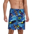 thumbnail image 2 of Kdxio Hawaiian Style Print Mens Sleep Shorts Bottoms Soft Comfy Pajama Wear Pants with Drawstring Pockets, 2 of 7