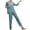 Light Blue, variant on Tnhcen 2 Piece Sexy Lace Trim Women's Velvet Pajamas Set Long Sleeve Button Up Shirts Pant Soft Sleepwear Homewear Set M-2XL