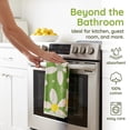 thumbnail image 6 of REGALWOVEN Floral Pattern Pure Cotton Soft Absorbent Decorative Hand Towels for Bathroom 13 x 29 Inch Green 2-Piece, 6 of 7