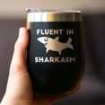 thumbnail image 3 of Bevvee Insulated Wine Tumbler 12 oz Sharkasm Shark Lover Gifts Tumblers, 3 of 4