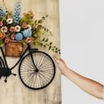 thumbnail image 3 of Pratyus Flowers Bicycle Folk Art Printed Shower Curtain Decor 100% Polyester Fiber Bathroom Decoration with Hooks 60x72, 3 of 7