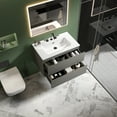 thumbnail image 5 of CITTANEO 30" Floating Bathroom Vanity with 3-Hole Ceramic Sink, Contemporary Bathroom Cabinet with 2 Drawers, Gray, 5 of 7
