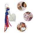 thumbnail image 3 of Unique Bargains 1 Pc Stylish Hearts Tassels Handbag Charm Bag Accessories Beige, 3 of 5