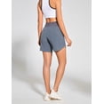 thumbnail image 3 of 7" High Waisted Athletic Shorts for Women Quick Drying Running Gym Workout Shorts with 3 Secure Zip Pockets Dark Grey XXL, 3 of 7