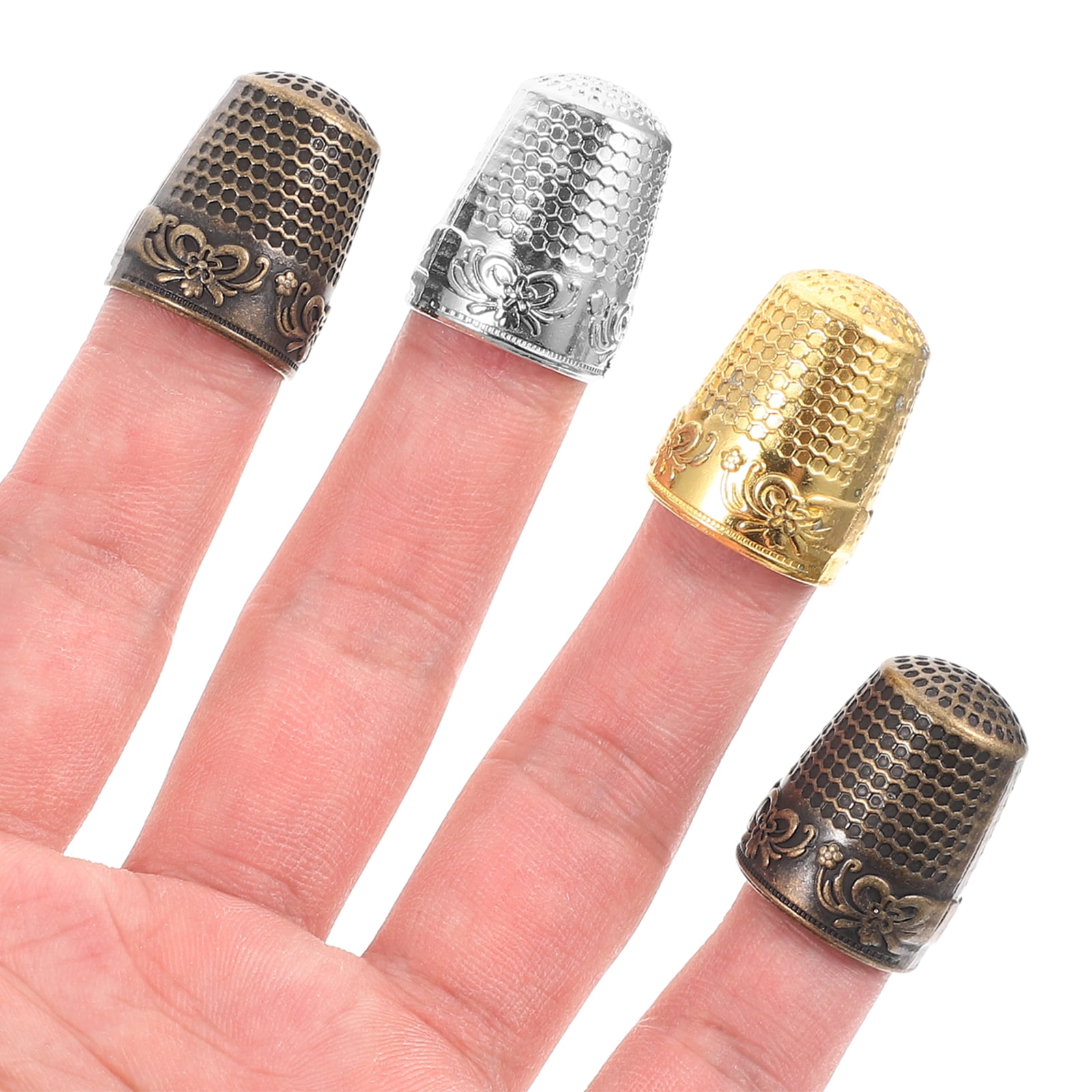40 Pcs Portable Sewing Thimbles Copper Sewing Protectors Professional Finger Thimbles