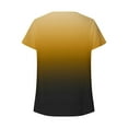 thumbnail image 5 of Lovskoo Womens Short Sleeve T Shirts Striped Color Blocking V-Neck Cute Basic Tee Summer Tops Dressy Casual Yellow, 5 of 7