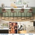 thumbnail image 6 of 30" Upholstered Bar Stools with Backs, Brown, Set of 4, 6 of 6