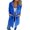 Blue, variant on Women’s Winter Cozy Fuzzy Mid Coat Casual Long Sleeve Button Down Lapel V Neck Solid Jacket Coats With Pocket