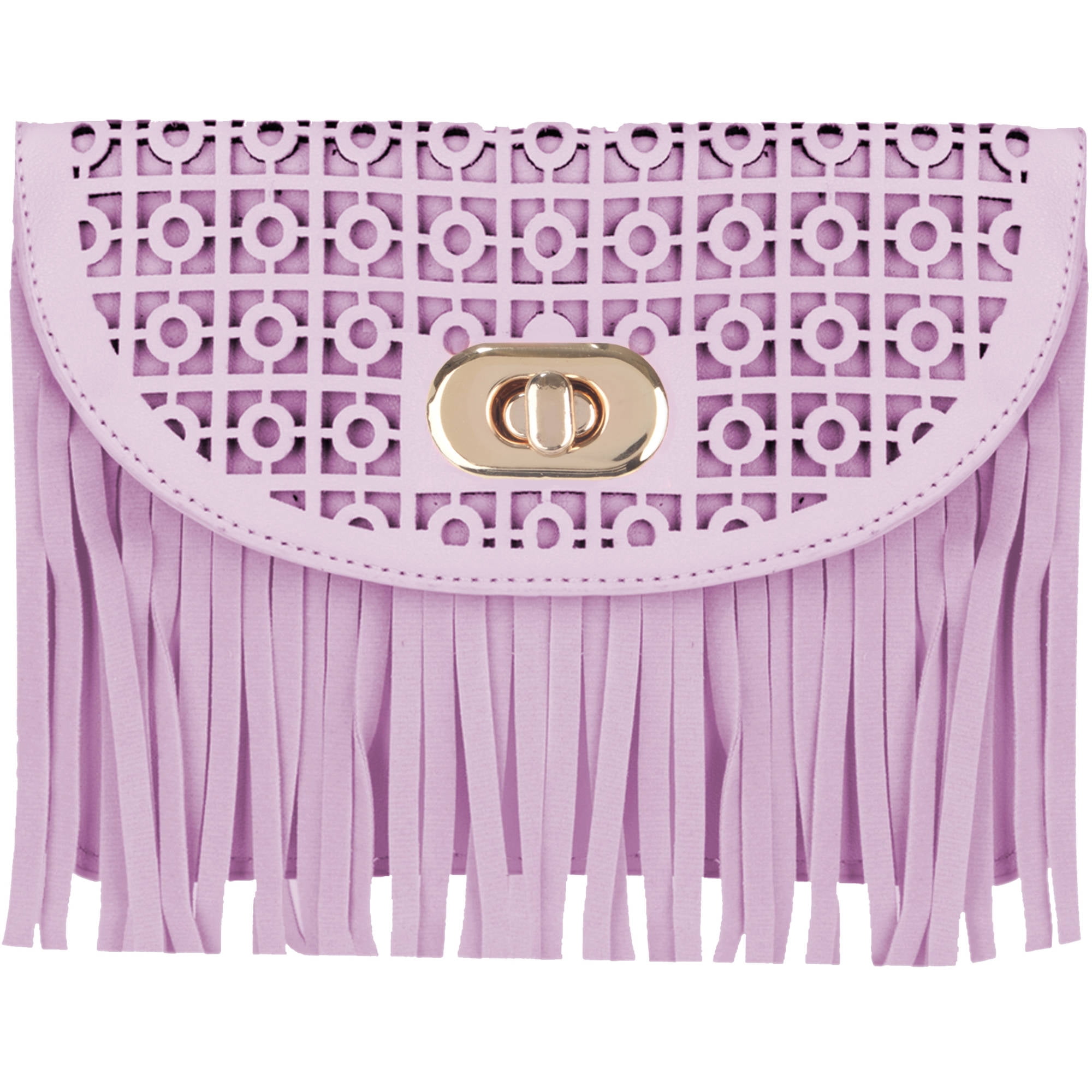 Women's Cute Compact Fringe Purse Shoulder Bag (Fits Cell Phones up to 6.25In x 3.1In)