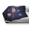 thumbnail image 3 of Space Soft Flannel Fleece Throw Blanket, Solar System Illustration Showing Planets Around Sun Harmony Galaxy Science Room, Cozy Plush for Indoor and Outdoor Use, 60" x 80", Multicolor, by Ambesonne, 3 of 6