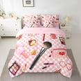thumbnail image 2 of Manfei Girl Cosmetics Bedding Comforter Set 7pcs,Eye Shadow Lipstick Queen Bedding Sets,Chic Diamond Ring Queen Sheet Sets For Princess,Microfiber Bedroom Decor Reversible, 2 of 8