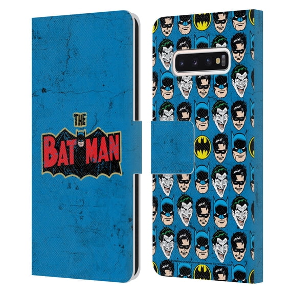 Head Case Designs Officially Licensed Batman DC Comics Vintage Fashion Distressed Logo Leather Book Wallet Case Cover Compatible with Samsung Galaxy S10