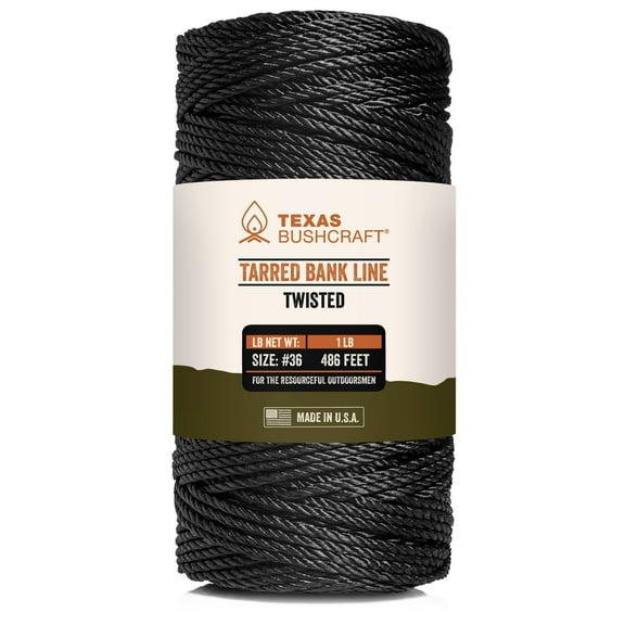 Texas Bushcraft, 36–488 Feet Black Nylon Twine for all your Camping