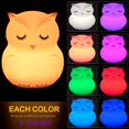 thumbnail image 2 of Owl Night Light for Kids, Rechargeable Silicone Baby Night Light with Remote Control and Auto Power Off, Timer, Touch Sensor, 9 Color Changing, 2 of 5