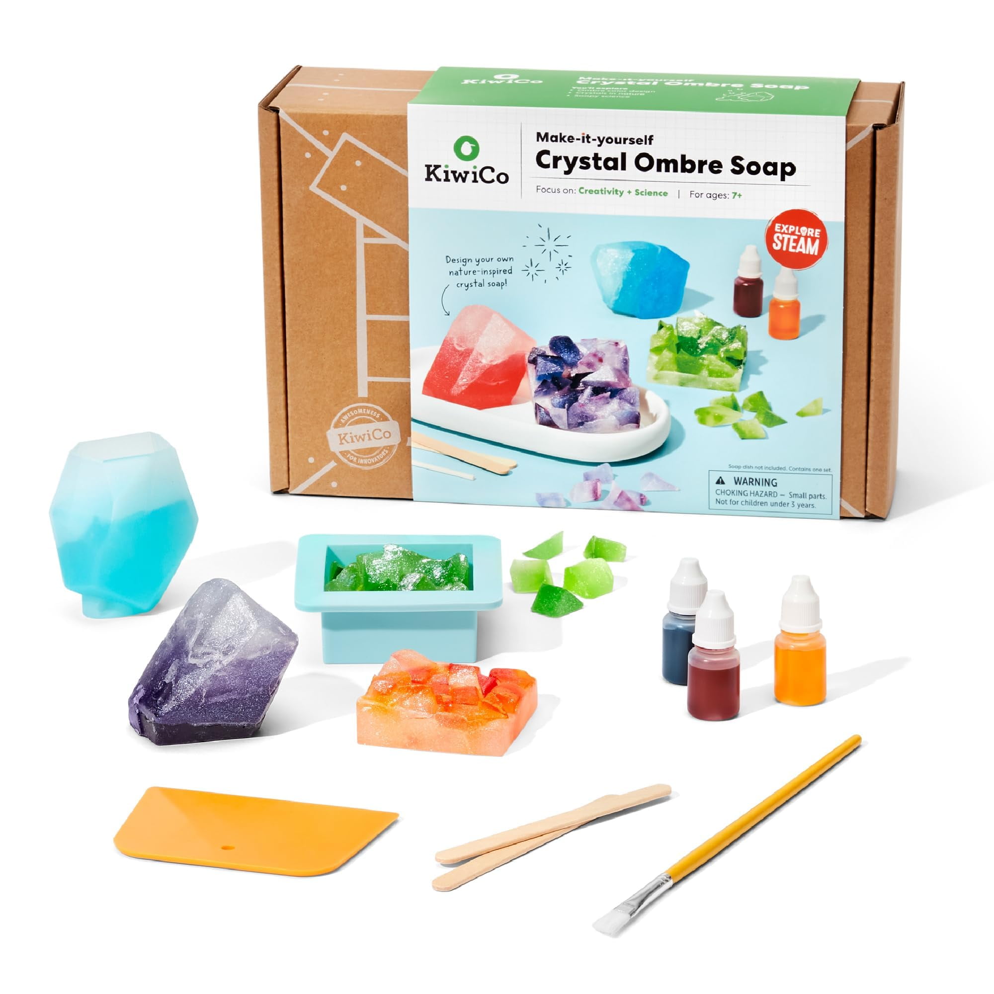KiwiCo Crystal Geode Soapmaking Kit | Complete Set Includes Beaker, Clear  Soap, Molds, Mixing Sticks, Mica Powder, Liquid Colors & More | DIY Soap  Making Kit for Kids Ages 7+ - Walmart.ca