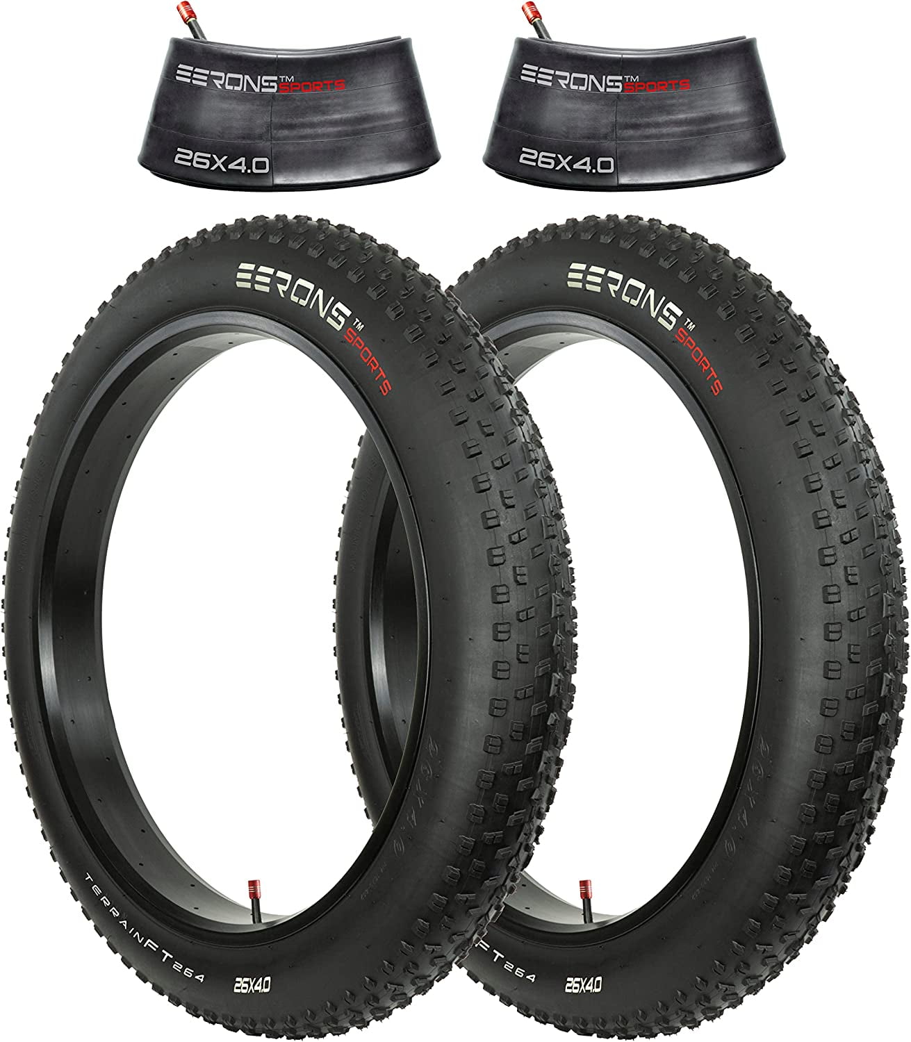 Fincci Fat Pneus 26x4.00 Pouces - Paire Pliable Pneu VTT 26 Pouces 100-559, pour Fat