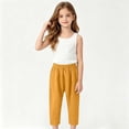 thumbnail image 7 of LJEFF Kids Elastic Waist Wide Leg Pants, Casual Soft Loose Solid Color Boys and Girls Trousers Yellow Size 6 Years, 7 of 7