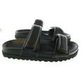 thumbnail image 3 of Gia Borghini Black Gia x Pernille Double Strap Leather Slides 11 for Mens, 3 of 4