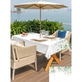 thumbnail image 6 of 60x102 Inch Outdoor Tablecloth with Umbrella Hole Zipper Rectangle Eucalyptus Leaves Rectangular Tablecloths Outside Waterproof Summer Botanical Spring Green Patio Table Cloth Cover for Picnic Party, 6 of 8