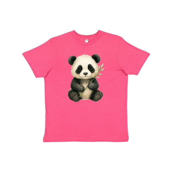 Inktastic Adorable Panda with Bamboo Illustration Youth T-Shirt