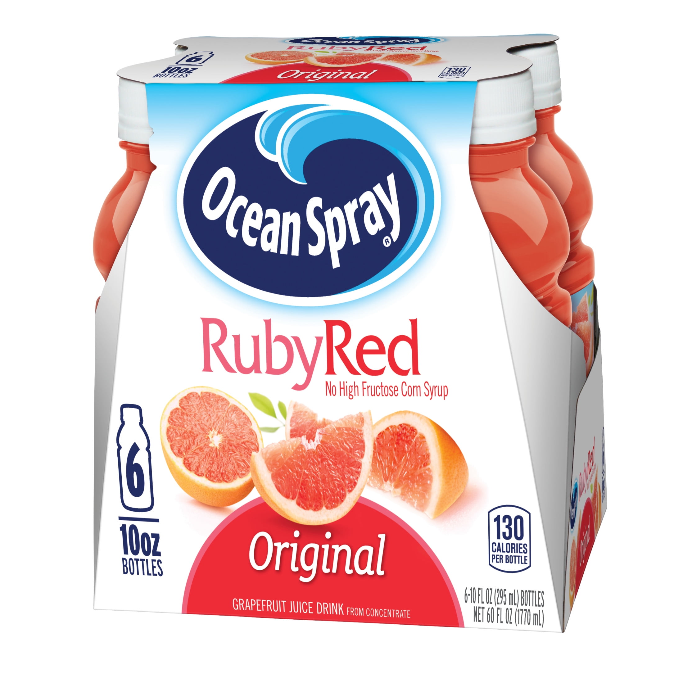 (4 pack) Ocean Spray® Ruby Red Grapefruit Juice Drinks, 10 fl oz Bottles, 6 Count