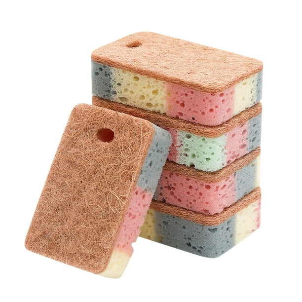 Fiudx Esponja Ecológica, Paño de Cocina de Pulpa de Madera, Lavavajillas Suave, Almohadilla Absorbente, Ideal para Cocina y Baño, Ecológico, Diseño Compacto.