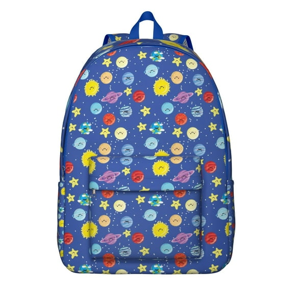 Spacecraft and Starry Night Backpack, Galaxy Moon Rocket Astronaut School Bag, Sci-Fi Cosmic Celestial Daypack
