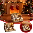thumbnail image 1 of Handmade Miniature Scene Desktop Ornament Featuring Holy Family Sheep Figurines In A Decorative, 1 of 7