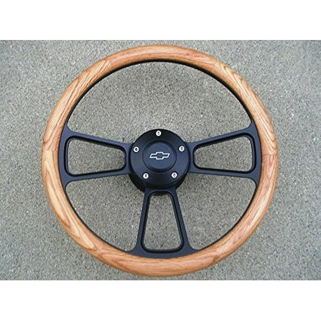 Chevy Bel Air Billet - New World Motoring 1967 to1968 Chevy Impala, Bel Air Real Oak & Billet Steering Wheel, Full Kit