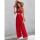 thumbnail image 4 of Monos AGERWAY, elegantes, de verano, con cuello en V, rojo torcido para mujer, 4 of 7