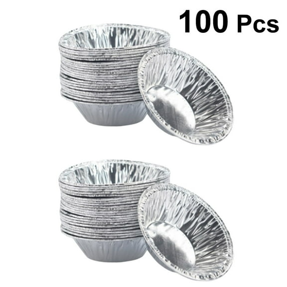 200Pcs Delicate Disposable Useful Tart Pans Flower Reusable Cupcake Muffin Baking Cup Mold for Kitchen(Silver）
