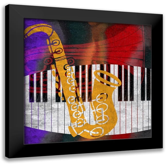 Allen, Kimberly 12x12 Black Modern Framed Museum Art Print Titled - Jazz Flow 2