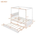 thumbnail image 7 of Full Size Canopy Bed with Twin Size Trundle, Wood Platform Bed with Headboard & Footboard and Slat Support,for Kids, Teens, Adults, No Box Spring Needed, 7 of 7
