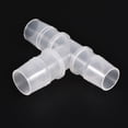 thumbnail image 3 of Uxcell 18x20x18mm OD PP Reducing Barb Hose Fitting Tee T Shape 3 Way Pipe Connector, Translucent, 3 of 5