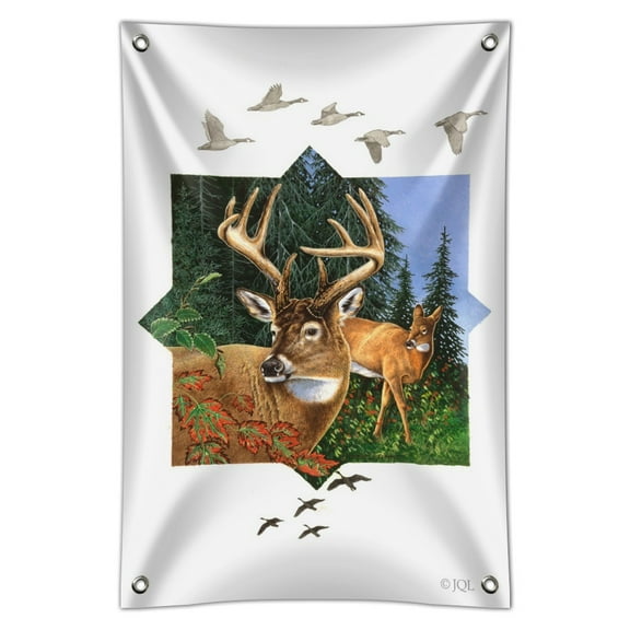 Deer Walking in the Woods Home Business Office Sign