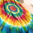 thumbnail image 3 of Rainbow Tie Dye Mandala Pattern Blanket,Comfortable Soft Flannel Throw Blanket,All Season,Warm Lightweight Blankets for Sofa Bed Couch Living Room Chair,60"x80", 3 of 4