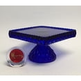 thumbnail image 5 of Mosser Glass Elizabeth Square Cake Plate Stand in Cobalt Blue, 5 of 6