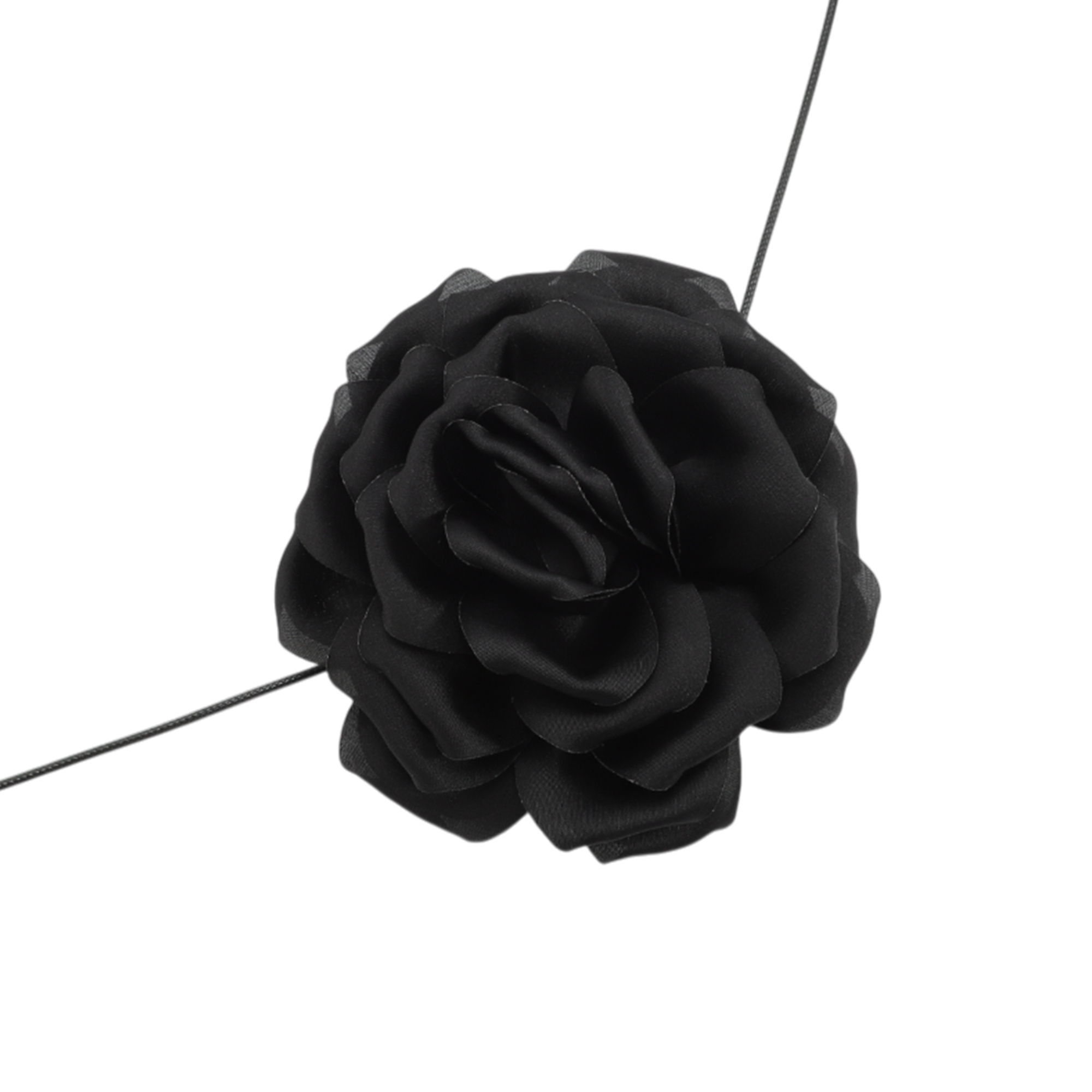 Unique Bargains Flower Adjustable Choker Necklace for Women Black