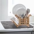 thumbnail image 7 of Dihmpor Coffee Bar Mat Dish Drying Mat - 16x24, PU Surface & Rubber Backed, Kitchen Countertop Protector, Quick Absorbent, Heat Resistant - Gray and White Marble, 7 of 7