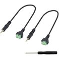 thumbnail image 1 of wonima44 XMSJSIY 3.5mm Terminal Block Cable, 1/8 Inch TRS Stereo Solderless Screw Terminal Speaker Wire 3.5mm 3 pole Male to 3Pin Bolt Headphone Balum Patch Cord (2 Pack-32CM), 1 of 1