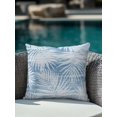 thumbnail image 3 of Outdoor Pillows Waterproof, Blue Coastal Palm Leaves Throw Pillows with Inserts Included, Summer Botanical Tropical Indoor Outdoor Decorative Lumbar Pillow for Bed/Couch/Patio 16"x16", 1Pcs, 3 of 8