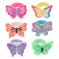 thumbnail image 2 of 12 anillos infantiles de mariposa de colores con dibujos animados para fiestas de niñas., 2 of 7