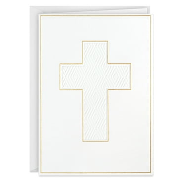 Hallmark White Note Cards (Embossed Cross), 24 Ct.